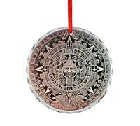 Pendentifs ronds en cristal pour Noël, décorations de Noël personnalisées pour les fêtes, calendrier maya de la fin du monde, pendentifs de Noël à suspendre pour cheminées, mariage, cadeau