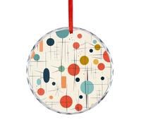 Pendentifs ronds en cristal pour Noël, décorations de Noël personnalisées pour les fêtes, décorations de Noël modernes du milieu du siècle à suspendre pour cheminées, mariage, cadeau