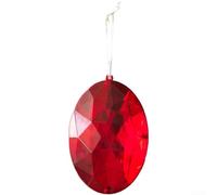 Pendentifs saisonniers en acrylique avec pierres précieuses ovales, ajoutant de la brillance et de l'élégance aux décorations de sapin de Noël (rouge)