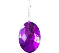 Pendentifs saisonniers en acrylique avec pierres précieuses ovales, ajoutant de la brillance et de l'élégance aux décorations de sapin de Noël (violet)