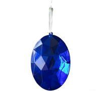 Pendentifs saisonniers en acrylique avec pierres précieuses ovales, ajoutant de la brillance et de l'élégance aux décorations de sapin de Noël (bleu)