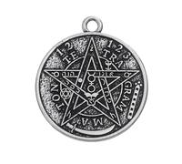 Pendentifs Talisman Wiccan, 5 Pièces, Pentagrammaton Pentagramme, Amulette, Breloques Antiques Pour La Fabrication De Bijoux