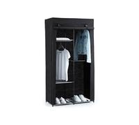 5five Armoire-penderie modulable tissu noir L88×P46×H169 cm Structure métal avec barre de penderie