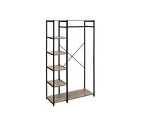 5five Penderie industrielle 5 five simply smart - 5 étagères métal et bois H.170 cm Marron/Noir