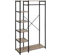 5five Penderie industrielle 5 five simply smart - 5 étagères métal et bois H.170 cm Marron/Noir