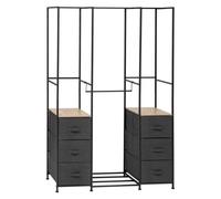 5 five simply smart 5Five - Penderie TISSA Gris - 6 Tiroirs et 4 Paires de Chaussures - 116x40x176cm - Mobilier pour Dressing, Organisation, Accessoire pour Vêtements