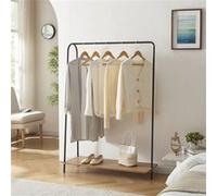 Penderie à vêtements Ørbæk avec une surface de rangement noir effet bois [en.casa] Noir G