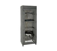 HAKU Möbel Armoire Rangement Chaussures en Tissu alu, Gris, Noir, Plastique, métal, Toison synthétique - Dim.: L 60 cm x H 173 cm x P 50 cm, Style: Modern