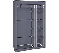Penderie Armoire de rangement Gris - ALIGHTUP - 67"" - 5 étagères - Tringle mobile