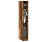 Penderie, aspect bois vieilli, 30 x 50 x 200 cm, à 2 compartiments, compacte, moderne, espace de rangement, pour chambre à coucher, vestiaire, système de rangement