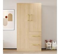 Penderie avec beaucoup d'espace de rangement. Design à double porte, avec tiroirs et compartiments de rangement, armoire multifonctionnelle, penderie simple. Pour chambre à coucher, chambre d'enfant