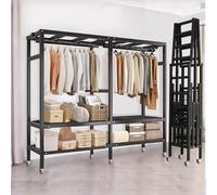 Penderie - Cintre Pliable - Armoire Penderie Chambre, Cintres Gain De Place, Armoire Portative Robuste, Pour Armoires De Chambre À Coucher, Support De Rangement Pour Vêtements Autoportants ( Size : 12