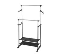 Wenko - Penderie double portant mobile - H. 117/169 cm Argent G