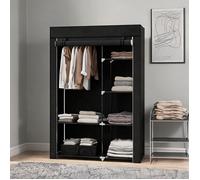 Penderie en tissu 6 niches - Rangement chambre entrée - Structure acier black-toned - 103x43x162 5 cm