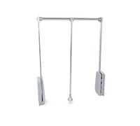Emuca - Barre de penderie escamotable, tringle relevable, penderie rabattable pour armoire, largeur réglable 450-600mm, Chromé
