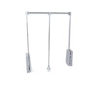 Emuca - Barre de penderie escamotable, tringle relevable, penderie rabattable pour armoire, largeur réglable 830-1150mm, Chromé