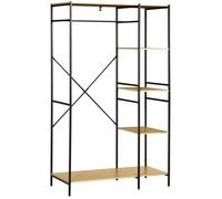 HOMCOM Penderie portant à vêtements style industriel en métal avec tringle et 4 étagères - dim. 100L x 46L x 170,5H cm