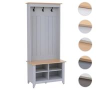 Penderie HWC-P28 banc mélaminé 170x76x39 cm gris clair naturel