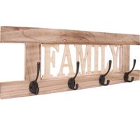 Penderie murale HWC-C60 Family, Penderie Panneau de penderie, Shabby-Look Vintage 60x21cm ~ naturbraun