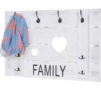 Portemanteau mural MENDLER HWC-C89, FAMILY, 8 crochets, 60x90cm blanc shabby Blanc