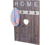 Penderie murale HWC-C89 Home, Penderie panneau Penderie, Shabby-Look Vintage, 8 Crochets 91x60cm ~ braun, shabby