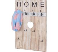 Penderie murale HWC-C89 Home, Penderie panneau Penderie, Shabby-Look Vintage, 8 Crochets 91x60cm ~ naturbraun