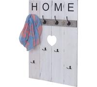 Penderie murale HWC-C89 Home, Penderie panneau Penderie, Shabby-Look Vintage, 8 Crochets 91x60cm ~ weiß, shabby
