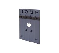 Mendler Portemanteau mural HWC-C89 Home, panneau de garde-robe, look shabby vintage, 8 crochets 91x60cm - gris-bleu