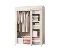 Penderie pliable multifonction en tissu - Stable - Autonome - Économie d'espace - Solution de rangement pour chambre à coucher et manteau - Beige