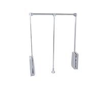 Emuca - Barre de penderie escamotable, tringle relevable, penderie rabattable pour armoire, largeur réglable 450-600mm, Chromé