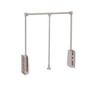 Emuca - Barre de penderie escamotable, tringle relevable, penderie rabattable pour armoire, largeur réglable 600-830mm, gris pierre