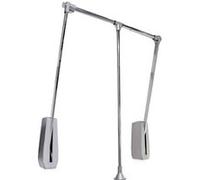 Emuca Penderie rabattable Hang mural – largeur réglable 600–830 mm, chromé, acier et plastique, 1 u