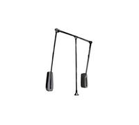 Penderie rabattable pour armoire Hang mural, 600-830mm, Acier et Plastique, Peint en noir