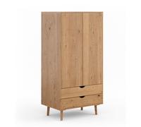 Penderie Simona Armoire à Linge Bois Massif Huilé Chêne Nature Largeur Éligible