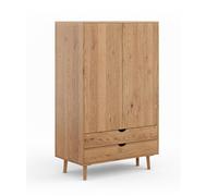 Penderie Simona Armoire à Linge Bois Massif Huilé Chêne Nature Largeur Éligible