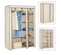Penderie souple Agileki - Armoire de rangement en toile - Beige - 110x45x175cm - 5 étagères