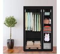 Penderie Souple - ALIGHTUP - Armoire de Rangement 5 Etagères - Métal - Noir