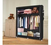 Penderie souple - Armoire à double porte - Noir - 108*45*170cm