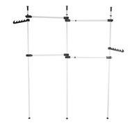 Penderie Telescopique Garde Robe Telescopique Penderie Telescopique Robuste Grament Rack Cintre pour Suspendre DIY Cintre Mobile 3 Pôles 4 Portemanteau Mobile Robuste