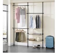 Penderie télescopique Kemi acier laqué 160 - 200 cm noir