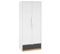 Penderie Torino Armoire pour Chambre D'Enfant Blanc Chêne Castello Graphite L
