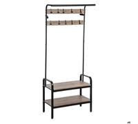 Penderie vestiaire 2 étagères ""Jano"" bois noir - 5 five simply smart