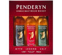Penderyn MYTH, LEGEND, CELT Single Malt Welsh Whiskey 41% Vol. 3x0,2l in Giftbox