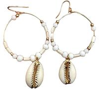 Pendientes de Concha para Mujer, pendiente Circular, pendientes geométricos, minimalisme, joyería de