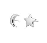 Pendientes de Plata de Ley 925, Luna y Estrellas, adecuados para Niñas, Mujeres y Hombres, dulces y Frescos Durable Design