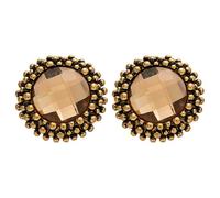 Pendientes dorados redonen forma de flor, retro con diamantes, de moda, sencillos, con un estilo pequeño y exclusivo, que exudan sofisticy elegancia
