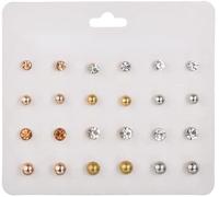 Pendientes Mujer Niñas Pendientes Set Pendientes Joyas cumpleaños Or y Plata 12 Pares Durable Design