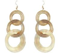 Pendientes multicapa con decoración de ARO, Regalo de Festival, pendientes geométricos sencillos para Mujer, decoración de Fiesta, Dorado Clever