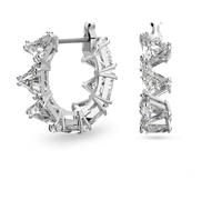 Swarovski Anneaux d'oreilles Ortyx, Taille Triangle, Petites, Blanches, Métal rhodié