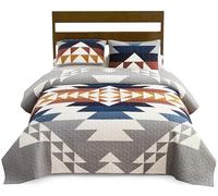 Pendleton 29271 Explorer Parure de lit en Coton Doux Rustique Lavable en Machine - Couvre-lit de Luxe Confortable et léger avec taies d'oreiller, lit Double/Queen Size, Gris